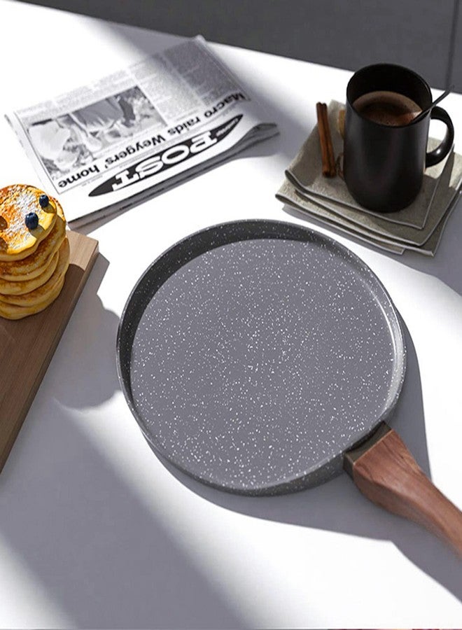 Topyond Crepe Pan, Nonstick Dosa Pans, Aluminum Alloy Griddle Pans, Pancake Pan with Anti-Scald Handle, Tawa Pan for Roti, Tortilla Warmer for Cooking Crepes, Pancakes, Tortillas Grey - Image 4